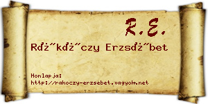 Rákóczy Erzsébet névjegykártya