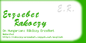 erzsebet rakoczy business card