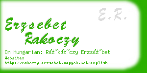 erzsebet rakoczy business card